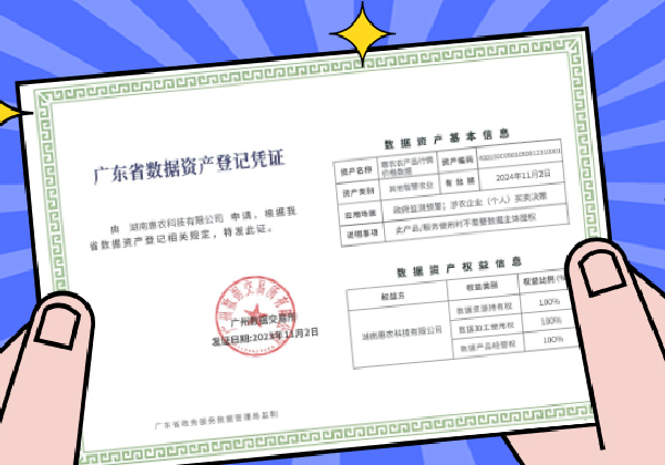 行業(yè)首張！惠農網(wǎng)獲頒廣數(shù)所《數(shù)據(jù)資產(chǎn)登記憑證》